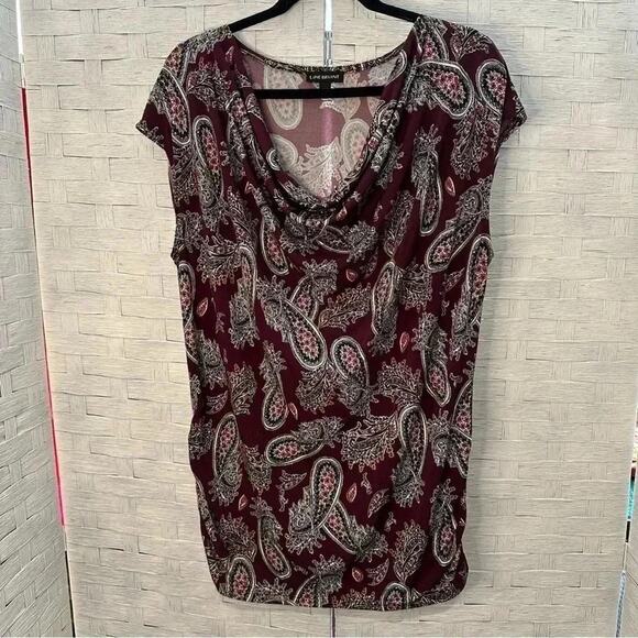 Lane Bryant cowl neckline Cap Sleeve Paisley Blouse business, casual plus size - Picture 1 of 6